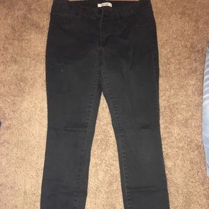 Solid black stretchy jeans